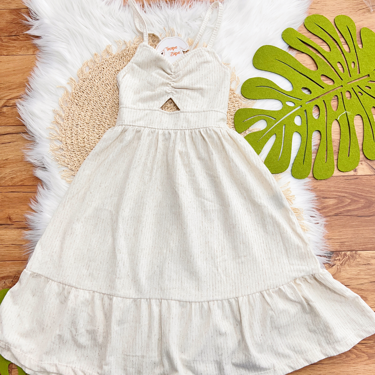 Vestido Midi em Linho - Areia